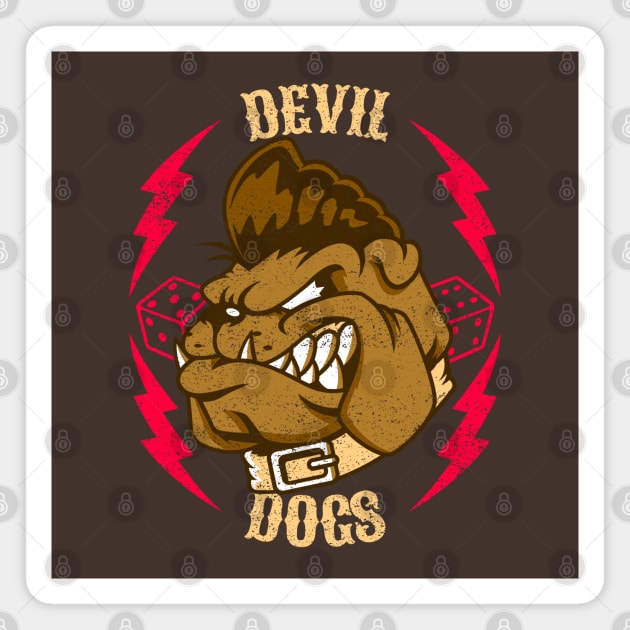 Cool Vintage "Devil Dogs" Rockabilly Magnet by TOXiK TWINS